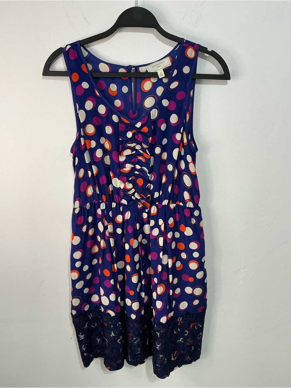 Anthropologie Moulinette Soeurs Royal Blue Polka Dot Sleeveless Dress